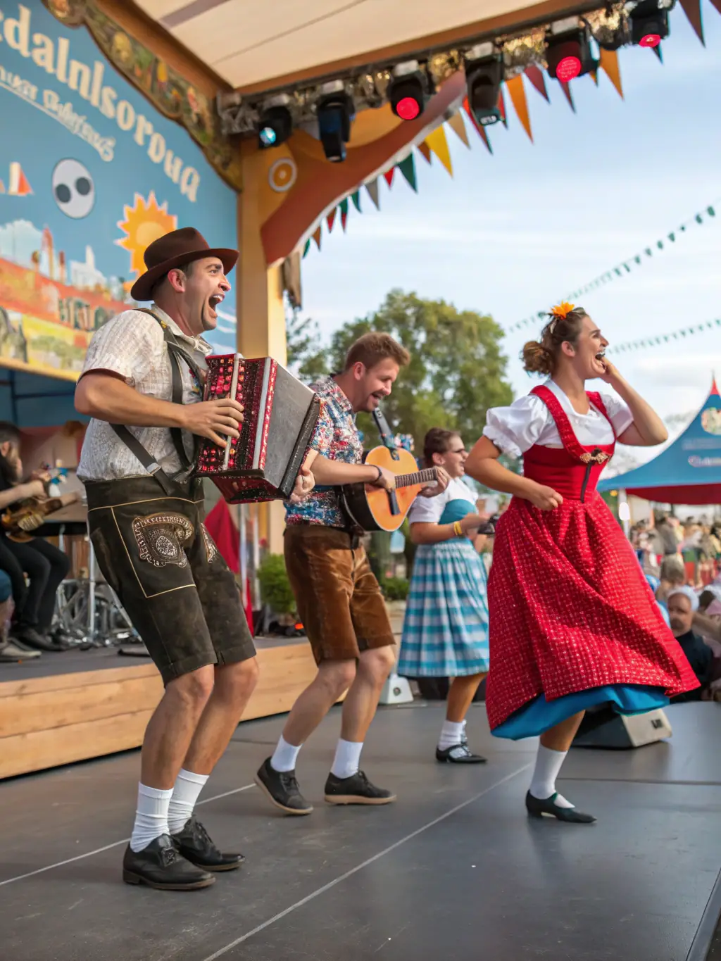 A group of people line dancing at an EVENCO event, showcasing the energy and community spirit.